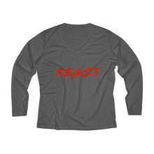 Load image into Gallery viewer, B.E.A.S.T. Women&#39;s Long Sleeve Performance V-neck Tee